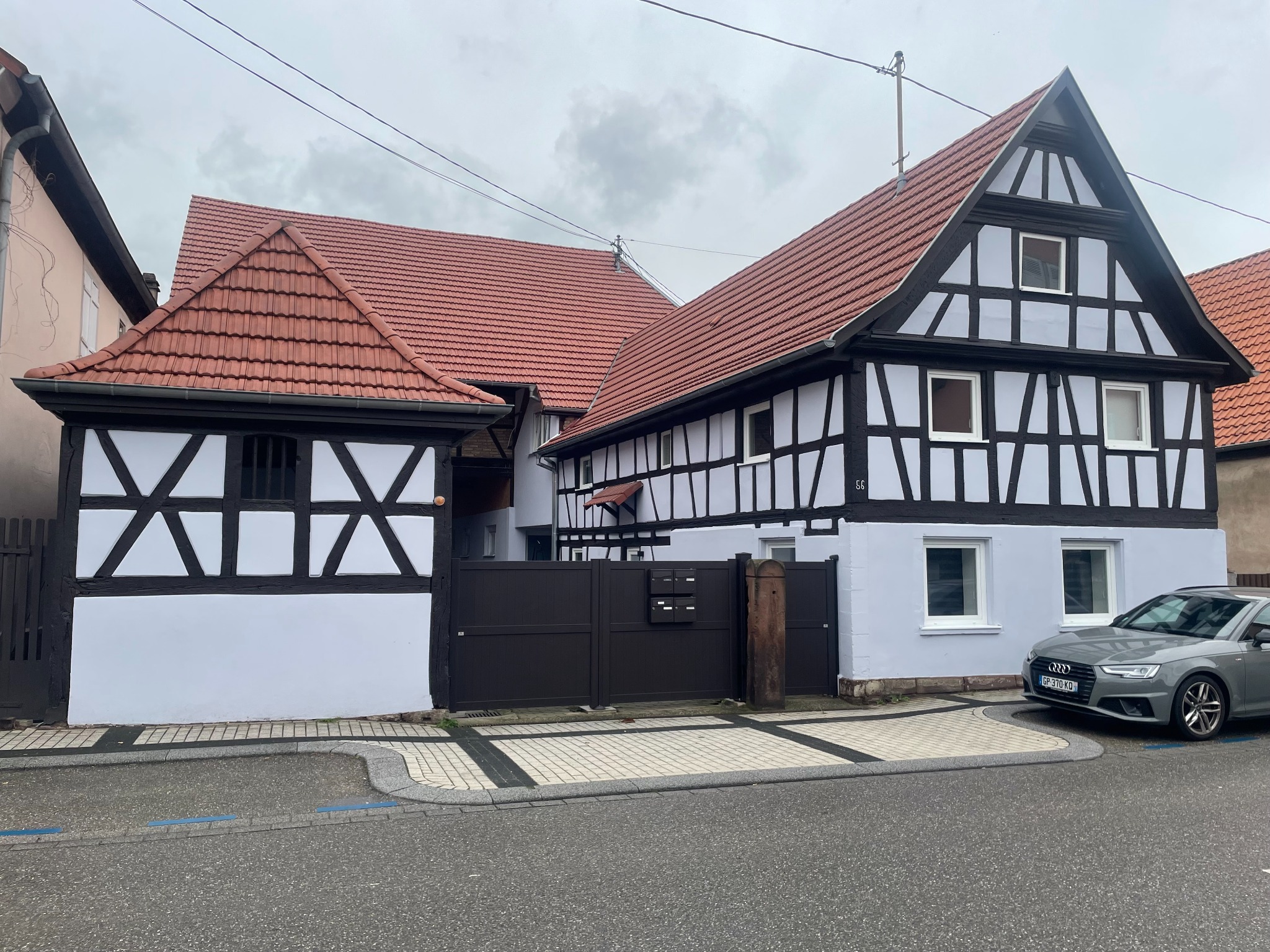 Maison alsacienne après ravalement complet à Hoerdt